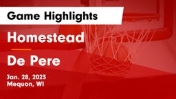 Homestead  vs De Pere  Game Highlights - Jan. 28, 2023