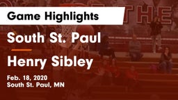 South St. Paul  vs Henry Sibley  Game Highlights - Feb. 18, 2020