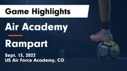 Air Academy  vs Rampart  Game Highlights - Sept. 13, 2022