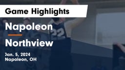 Napoleon vs Northview  Game Highlights - Jan. 5, 2024