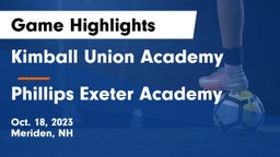 Kimball Union Academy vs Phillips Exeter Academy Game Highlights - Oct. 18, 2023