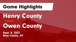 Henry County  vs Owen County  Game Highlights - Sept. 8, 2022