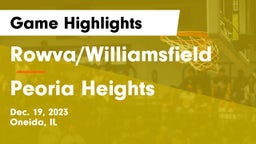 Rowva/Williamsfield  vs Peoria Heights  Game Highlights - Dec. 19, 2023