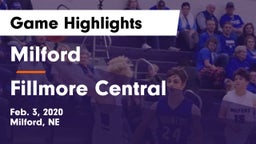 Milford  vs Fillmore Central  Game Highlights - Feb. 3, 2020