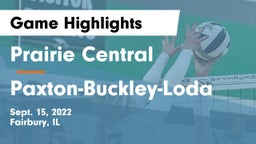 Prairie Central  vs Paxton-Buckley-Loda  Game Highlights - Sept. 15, 2022