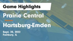 Prairie Central  vs Hartsburg-Emden  Game Highlights - Sept. 20, 2022