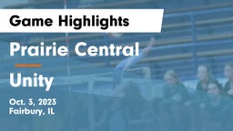 Prairie Central  vs Unity  Game Highlights - Oct. 3, 2023