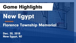 New Egypt  vs Florence Township Memorial  Game Highlights - Dec. 20, 2018