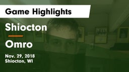 Shiocton  vs Omro  Game Highlights - Nov. 29, 2018