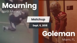 Matchup: Mourning  vs. Goleman  2018
