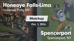 Matchup: Honeoye Falls-Lima vs. Spencerport  2016