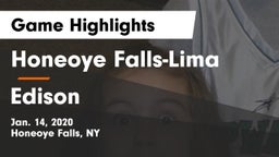 Honeoye Falls-Lima  vs Edison  Game Highlights - Jan. 14, 2020