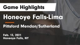 Honeoye Falls-Lima  vs Pittsford Mendon/Sutherland Game Highlights - Feb. 13, 2021