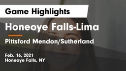 Honeoye Falls-Lima  vs Pittsford Mendon/Sutherland Game Highlights - Feb. 16, 2021