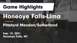 Honeoye Falls-Lima  vs Pittsford Mendon/Sutherland Game Highlights - Feb. 19, 2021
