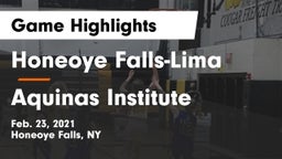 Honeoye Falls-Lima  vs Aquinas Institute  Game Highlights - Feb. 23, 2021