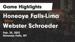 Honeoye Falls-Lima  vs Webster Schroeder  Game Highlights - Feb. 25, 2022