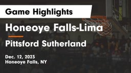 Honeoye Falls-Lima  vs Pittsford Sutherland  Game Highlights - Dec. 12, 2023