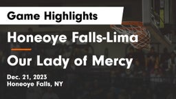Honeoye Falls-Lima  vs Our Lady of Mercy Game Highlights - Dec. 21, 2023