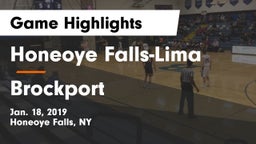 Honeoye Falls-Lima  vs Brockport Game Highlights - Jan. 18, 2019