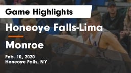 Honeoye Falls-Lima  vs Monroe  Game Highlights - Feb. 10, 2020