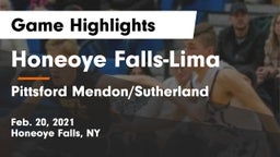 Honeoye Falls-Lima  vs Pittsford Mendon/Sutherland Game Highlights - Feb. 20, 2021