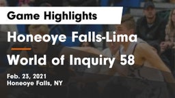 Honeoye Falls-Lima  vs World of Inquiry 58 Game Highlights - Feb. 23, 2021