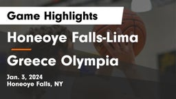 Honeoye Falls-Lima  vs Greece Olympia  Game Highlights - Jan. 3, 2024