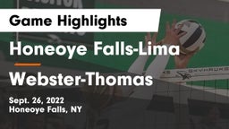 Honeoye Falls-Lima  vs Webster-Thomas  Game Highlights - Sept. 26, 2022