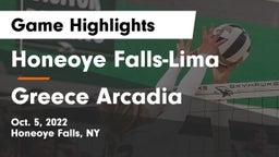 Honeoye Falls-Lima  vs Greece Arcadia  Game Highlights - Oct. 5, 2022
