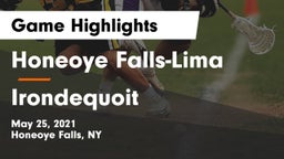 Honeoye Falls-Lima  vs  Irondequoit  Game Highlights - May 25, 2021