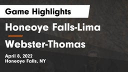Honeoye Falls-Lima  vs Webster-Thomas  Game Highlights - April 8, 2022