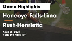 Honeoye Falls-Lima  vs Rush-Henrietta  Game Highlights - April 25, 2022