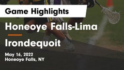 Honeoye Falls-Lima  vs  Irondequoit  Game Highlights - May 16, 2022