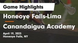 Honeoye Falls-Lima  vs Canandaigua Academy  Game Highlights - April 19, 2023
