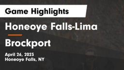 Honeoye Falls-Lima  vs Brockport  Game Highlights - April 26, 2023