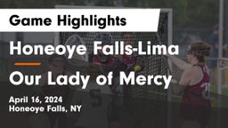 Honeoye Falls-Lima  vs Our Lady of Mercy Game Highlights - April 16, 2024
