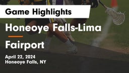 Honeoye Falls-Lima  vs Fairport  Game Highlights - April 22, 2024