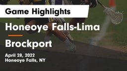 Honeoye Falls-Lima  vs Brockport  Game Highlights - April 28, 2022