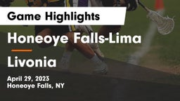 Honeoye Falls-Lima  vs Livonia  Game Highlights - April 29, 2023