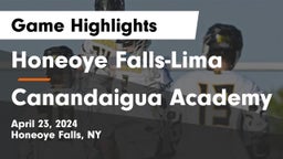 Honeoye Falls-Lima  vs Canandaigua Academy  Game Highlights - April 23, 2024