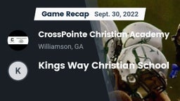 Recap: CrossPointe Christian Academy vs. Kings Way Christian School  2022