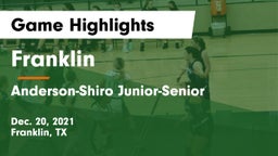 Franklin  vs Anderson-Shiro Junior-Senior  Game Highlights - Dec. 20, 2021