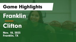 Franklin  vs Clifton  Game Highlights - Nov. 18, 2023