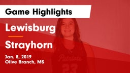 Lewisburg  vs Strayhorn  Game Highlights - Jan. 8, 2019