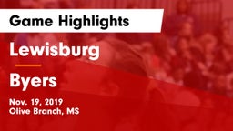Lewisburg  vs Byers Game Highlights - Nov. 19, 2019