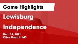 Lewisburg  vs Independence  Game Highlights - Dec. 14, 2021