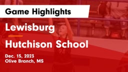 Lewisburg  vs Hutchison School Game Highlights - Dec. 15, 2023