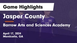 Jasper County  vs Barrow Arts and Sciences Academy Game Highlights - April 17, 2024