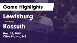 Lewisburg  vs Kossuth  Game Highlights - Nov. 26, 2018